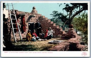 HOPI INDIANS GRAND CANYON ARIZONA ROOF GARDEN PARTY UNDIVIDED ANTIQUE POSTCARD