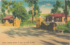 Entrance American Island Cottages Chamberlain South Dakota On US 16 Postcard