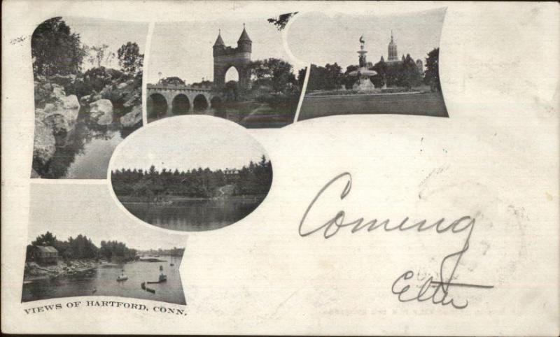 Hartford CT Multi-View c1900 Private Mailing Card