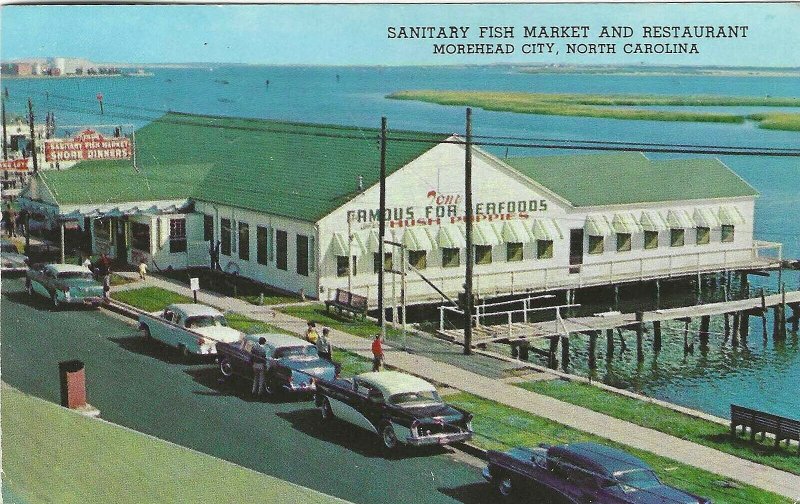 posted 1959, Sanitary Fish Market and Restaurant, Morehead City, North Carolina