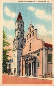 Vintage Postcard Old Cathedral Roman Catholic Church St. Augustine Florida FL