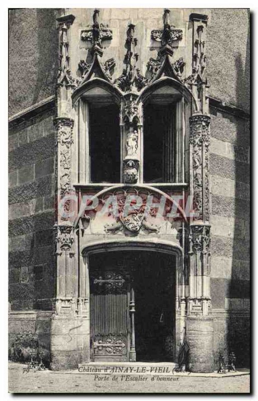 Old Postcard Chateau d'Ainay Viel The Gate Grand Staircase