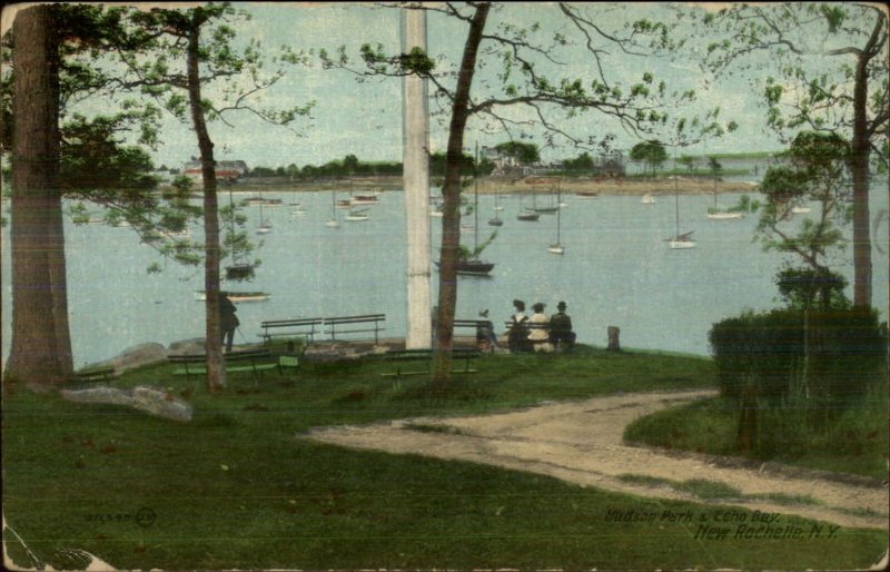 New Rochelle NY Park & Echo Bay c1910 Postcard