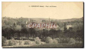 Old Postcard Longpont Vue theft & # 39oiseau