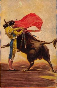 Caletilla Bull Ring, Humberto Moro Tarjeta Postal Bullfighting Trade Card 