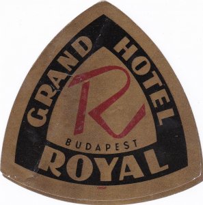 Hungary Budapest Grand Hotel Royal Vintage Luggage Label sk3870