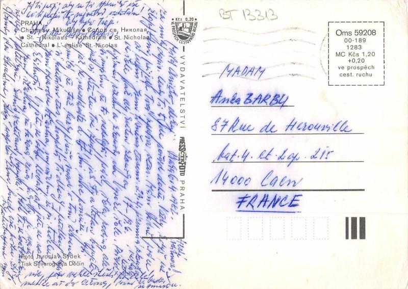 BT13313 Praha        Czech  Republic