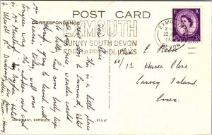 Sandy Bay Exmouth Devon Postcard PM Cancel WOB Note VTG Vintage 