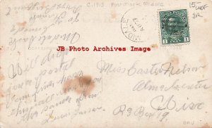 Canada, Saskatchewan, Midale, RPPC, Panorama Town View, Train, Photo