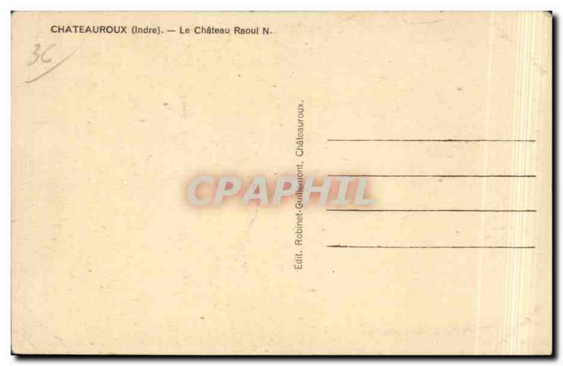 Old Postcard Chateauroux Raoul N castle