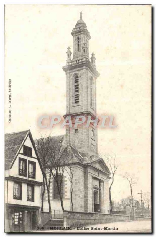 Old Postcard Morlaix Saint Martin Church