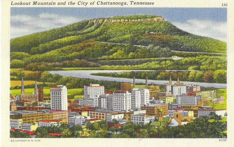 Lookout Mountain with City of Chattanooga Tennessee Below