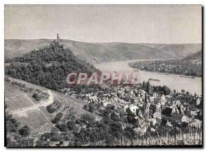 Postcard Modern und Marksburg Braubach om Rhein