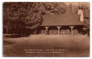 1940s Kane Lodge Dining Hall Camp Fitch on Lake Erie, N. Springfield PA Postcard