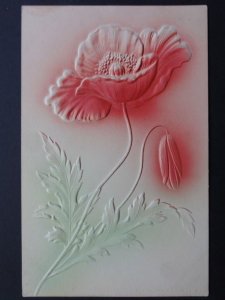 Poppy Postcard: Embossed POPPY c1908 by P. Sander - Inc Donation to R.B.L.