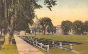 Hanover NH~Handcolored~Soldier's Mail~Senior Fence~Baker Library Steeple~1942 