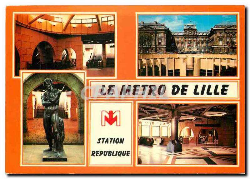 Modern Postcard The metro station of Lille republic