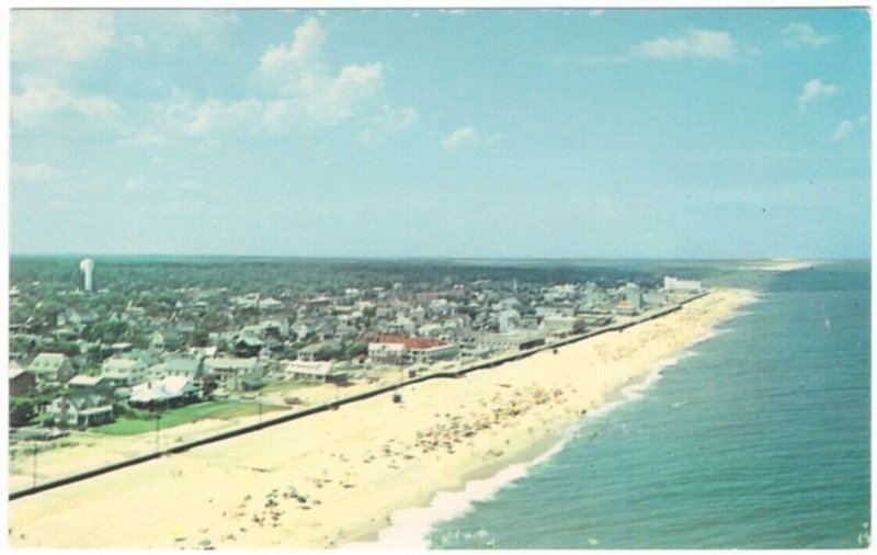 Rehoboth Beach Looking North, Delaware, Vintage Chrome Aerial View Postcard