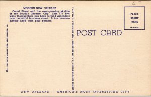 Vtg 1940s Canal Street Trolleys Saenger Theater New Orleans Louisiana Postcard