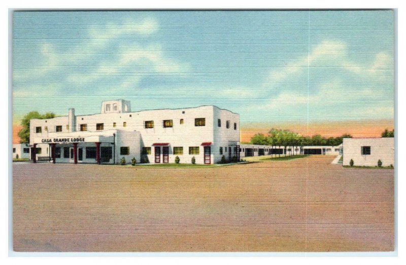 ALBUQUERQUE, New Mexico NM ~ Route 66 CASA GRANDE LODGE c1940s Linen Postcard