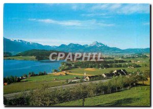 Postcard Modern Switzerland Lake of Gruyere with roadside