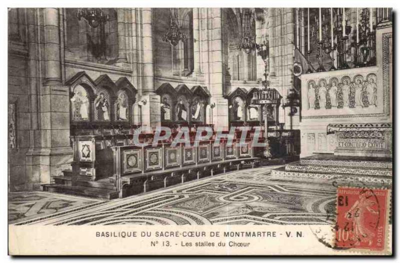 Old Postcard Basilica of the Sacred Heart of Montmartre The choir stalls