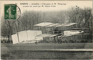 PC CPA AVIATION, L'AÉROPLANE DE M. DELAGRANGE, Vintage Postcard (b24147)