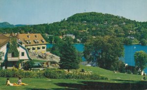 Canada Main Lodge On The Chantecler Overlooking Lac Rond Vintage Postcard 07.44