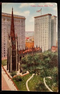 Vintage Postcard 1907-1915 Trinity Church, Wall Street, New York City, NY