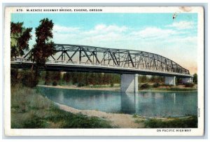c1940 McKenzie Highway Bridge Exterior Lake River Eugene Oregon Vintage Postcard 