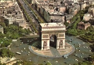Postcard Vue Aerienne L'Arc De Triomphe Famous Monument Paris France