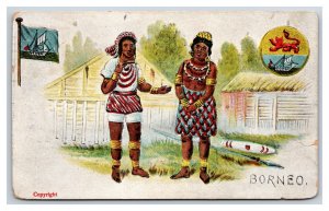 Natives of Borneo Malaysia Indonesia Flag Crest Star Series DB Postcard H21