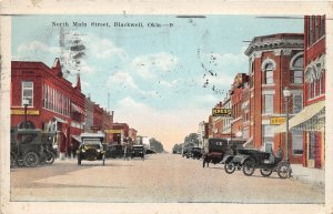 H88/ Blackwell Oklahoma Postcard c1920s North Main St Stores  169