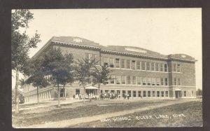 RPPC CLEAR LAKE IOWA HIGH SCHOOL BUILDING VINTAGE REAL PHOTO POSTCARD