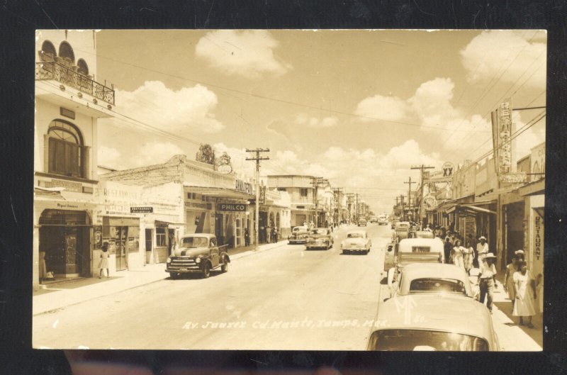 RPPC MANTE TAMPS. MEXICO DOWNTOWN STREET SCENE REAL PHOTO POSTCARD