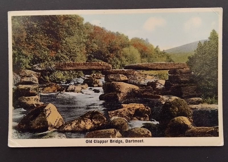 OLD CLAPPER BRIDGE, Dartmeet, Devon, England postcard