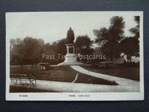 Cumbria CARLISLE Park & Queen Victoria Statue c1909 RP Postcard by Kingsway