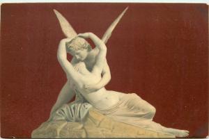 Amor e Psyche by A. Canova sculpture early art postcard