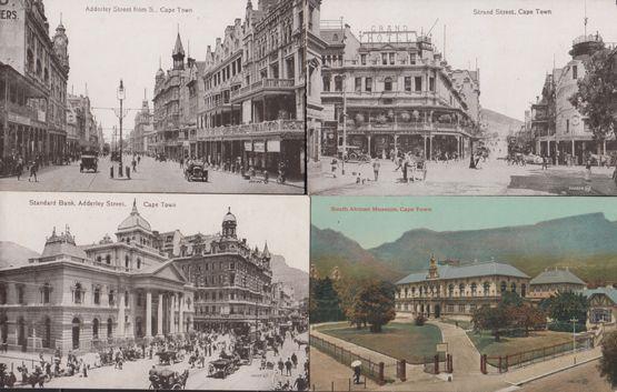 Adderley Strand Street South African Museum Cape Town 4x Old Postcard