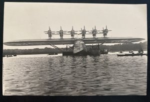 Mint Real Picture Postcard Dornier DOX Giant Seaplane Launching Scene