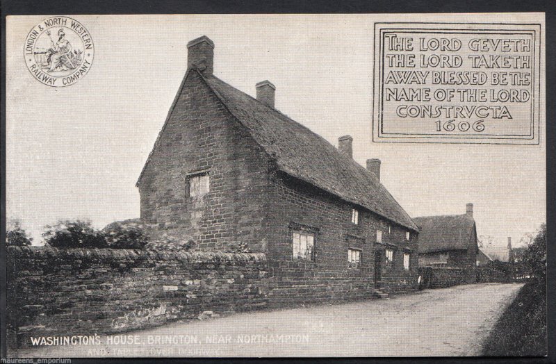 Northamptonshire Postcard - Washington's House, Brington, Nr Northampton A8587