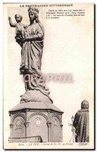 Old Postcard Haute Loire Le Puy Picturesque Coulie Statue France