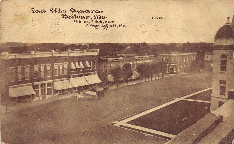 Missouri Mo Postcard c1910 BOLIVAR East Side Square Stores Sykes Image