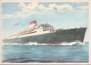 Ship Vulcania Saturnia Passenger Ship Italy c1957 Continental Postcard C9