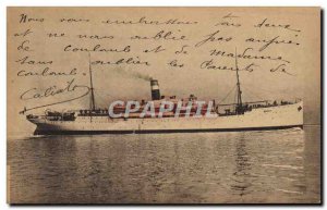 Postcard Old Ship Boat Fabre Line SS Braga