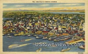 Seattle Harbor, Wash,     ;     Seattle Harbor, WA - Washington WA Postcard