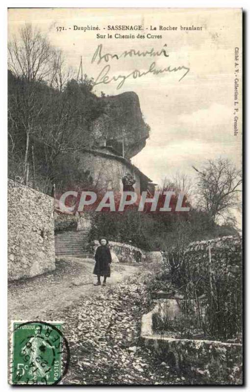 Old Postcard The Dauphine Sassenage rickety Rock On Child tanks Path