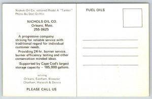 Orleans  Massachusetts  Nichols Oil Co.  Model A Ford  Postcard