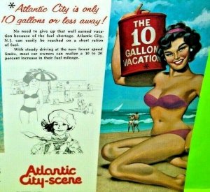 Atlantic City NJ 10 Gallon Vacation FLYER New Jersey Shore Miss America 1974 NOS