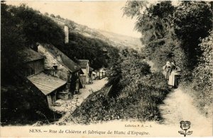 CPA Sens - Rue de Chievre et Fabrique de Blanc d'Espagne FRANCE (960914)